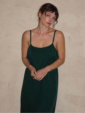NA NIN Rose Tencel green Slip Dress